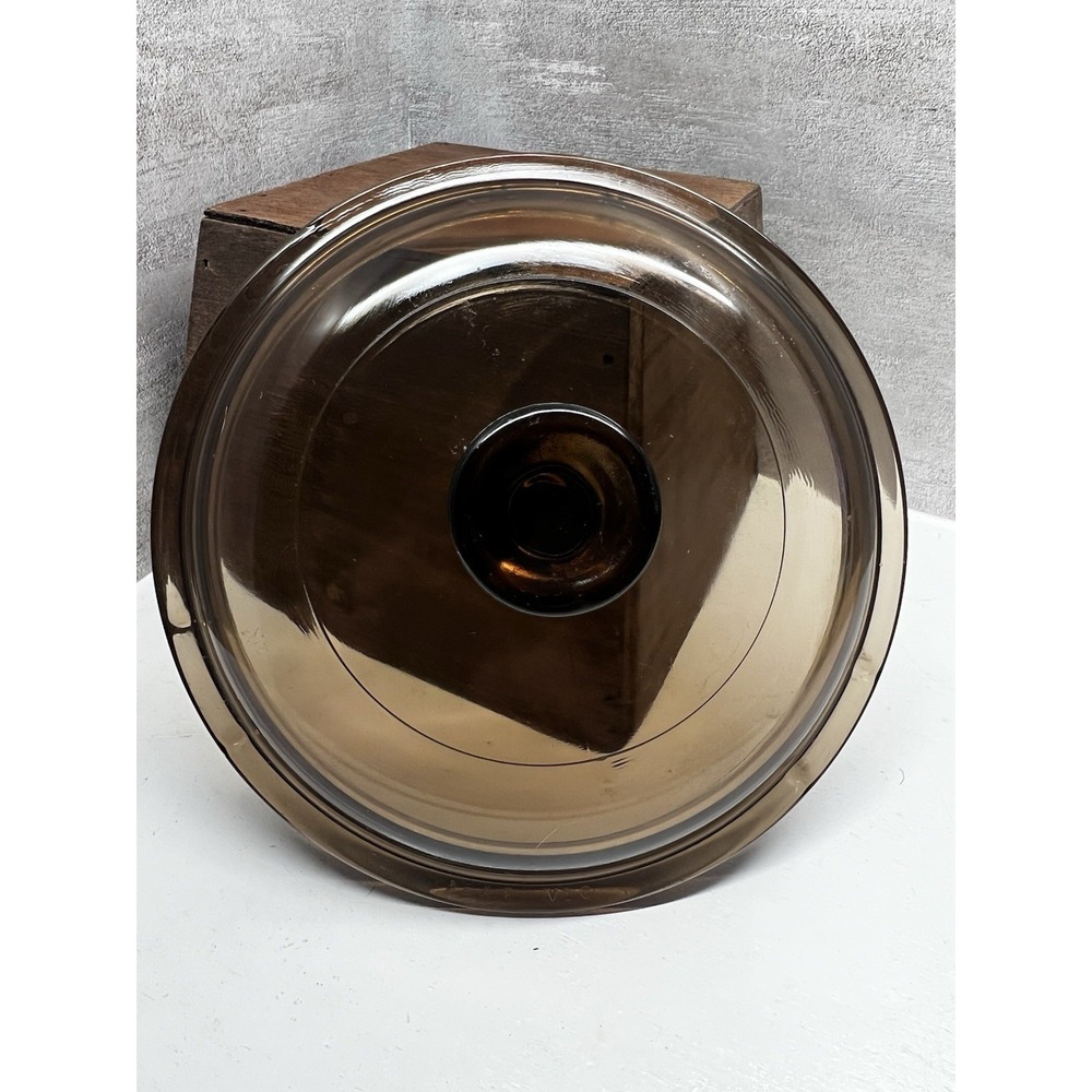 PYREX CORNING VISIONS V1C  Amber Brown Glass LID ONLY 6.5" Replacement